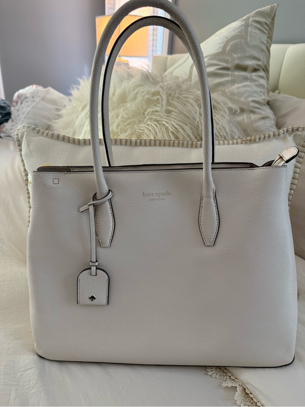 Kate Spade Cream Leather tote Bag